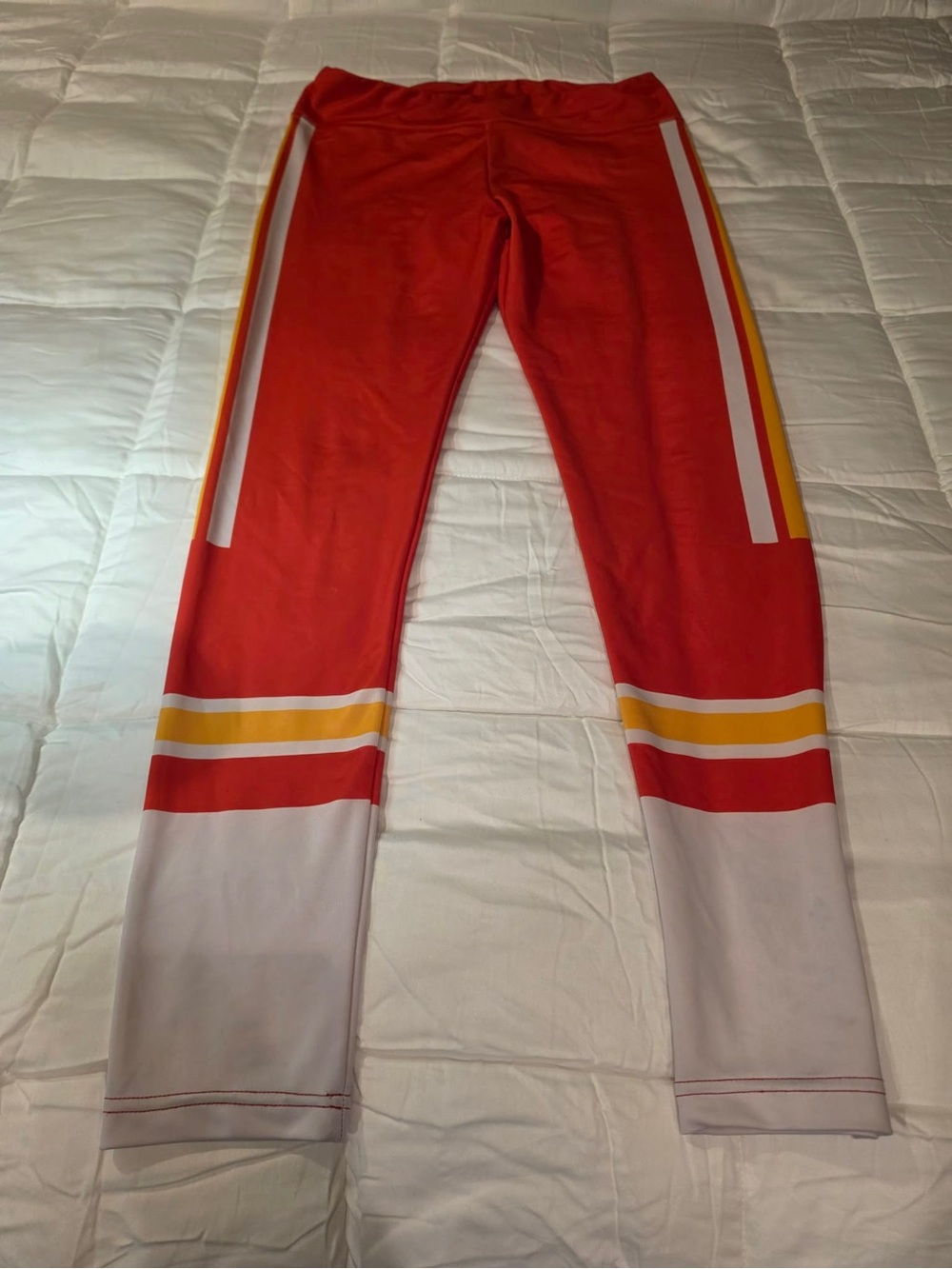 Football inspired pants women leggings size Large KC CHIEFS